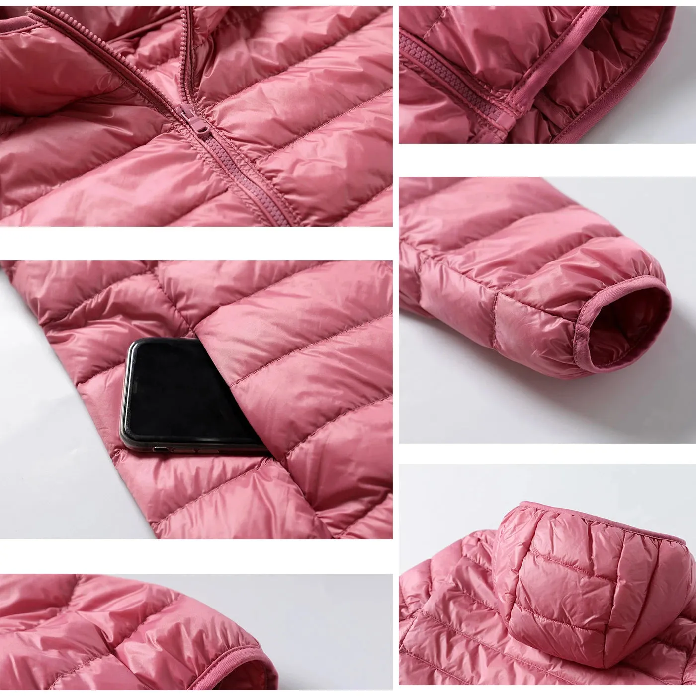 8XL Women White Duck Down Jackets 6XL 5XL Female Ultra Light Duck Down Coats Autumn Winter Warm Hooded Hiking Outwear Portable