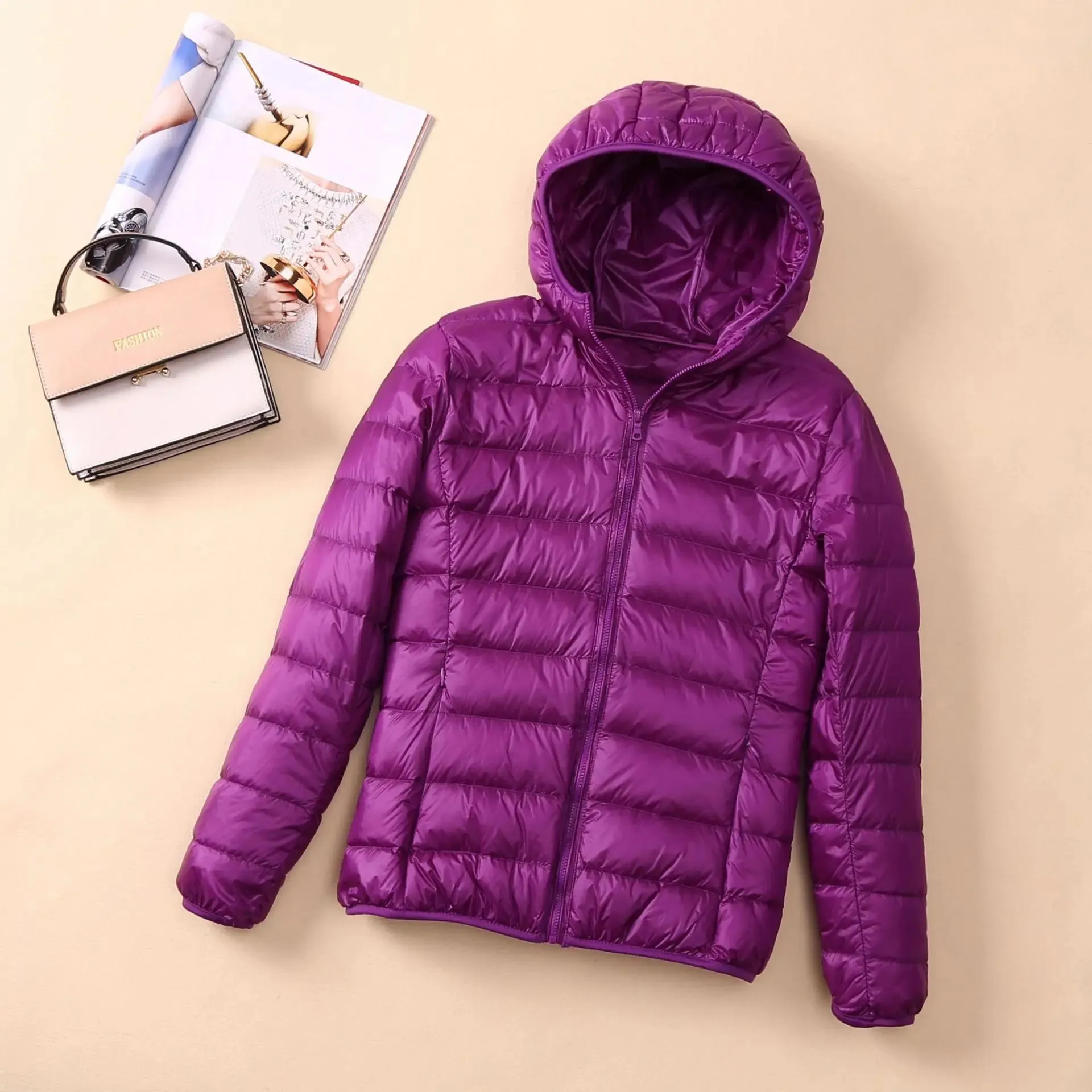 8XL Women White Duck Down Jackets 6XL 5XL Female Ultra Light Duck Down Coats Autumn Winter Warm Hooded Hiking Outwear Portable