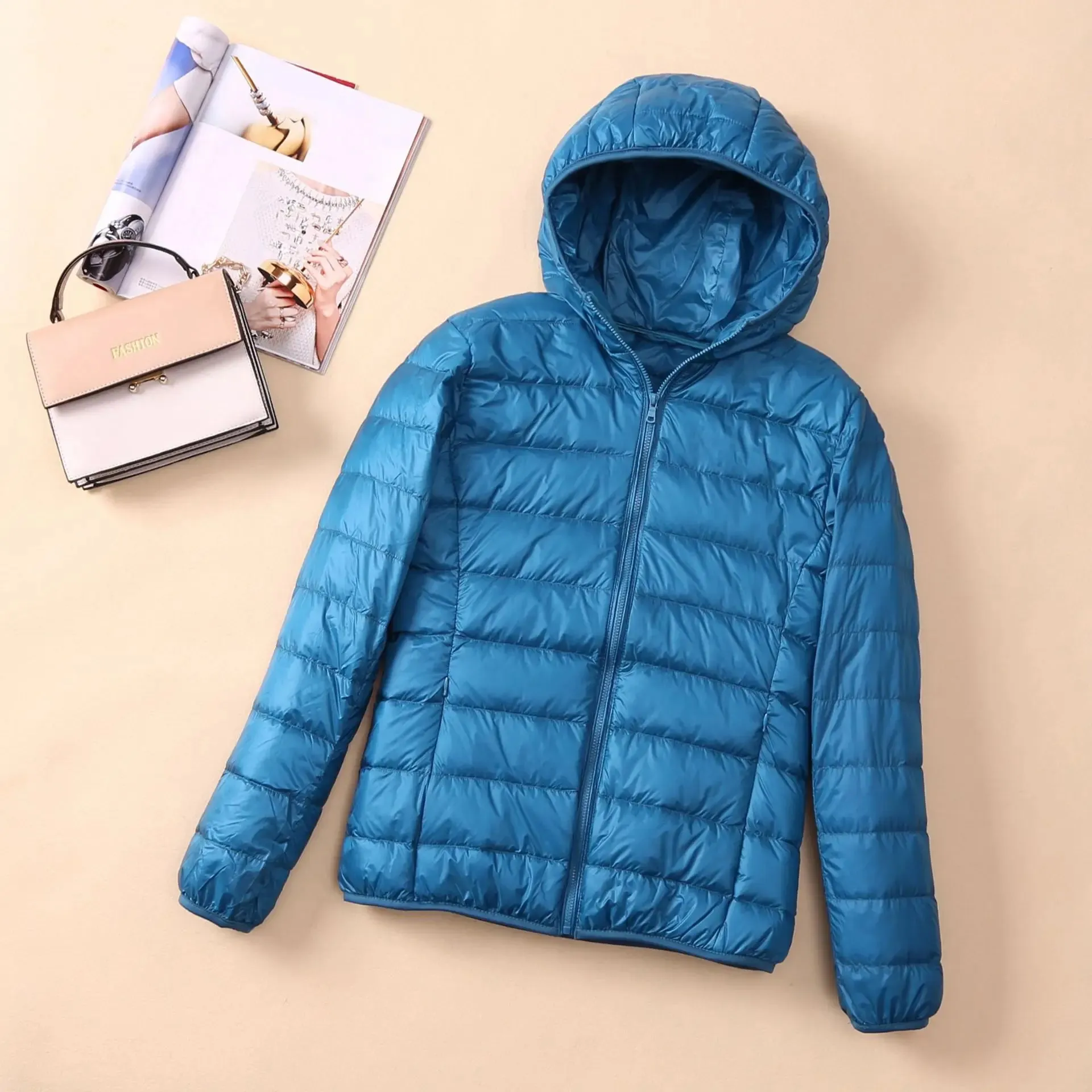 8XL Women White Duck Down Jackets 6XL 5XL Female Ultra Light Duck Down Coats Autumn Winter Warm Hooded Hiking Outwear Portable