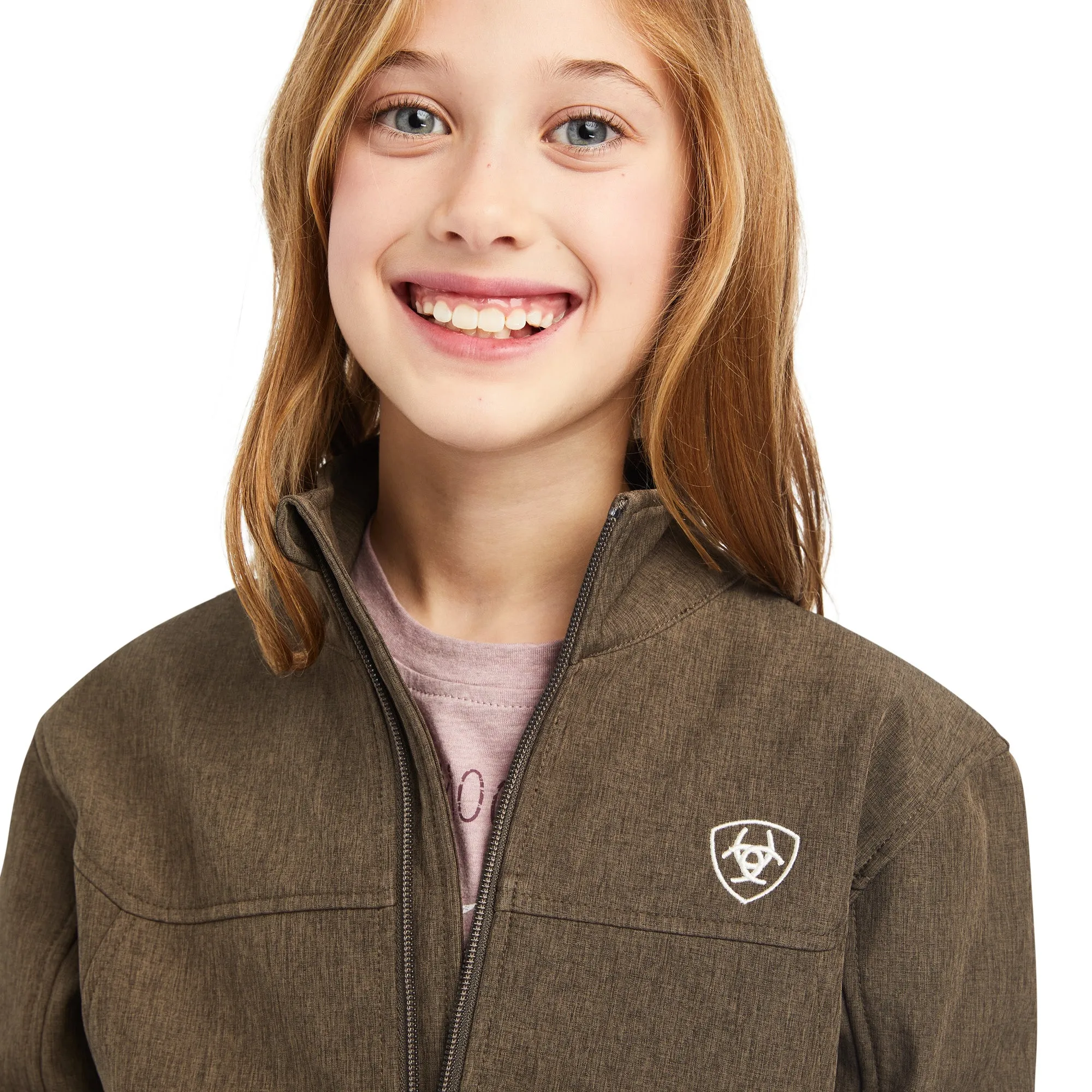 Ariat Girl's New Team Banyan Bark Heather Softshell Jacket 10041275