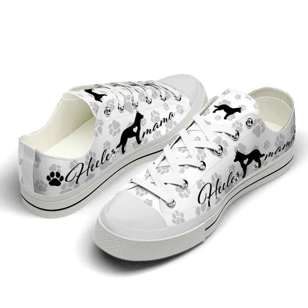 Australian Cattle Paws Pattern Low Top Shoes  - Happy International Dog Day Canvas Sneaker, Cat Canvas Shoes