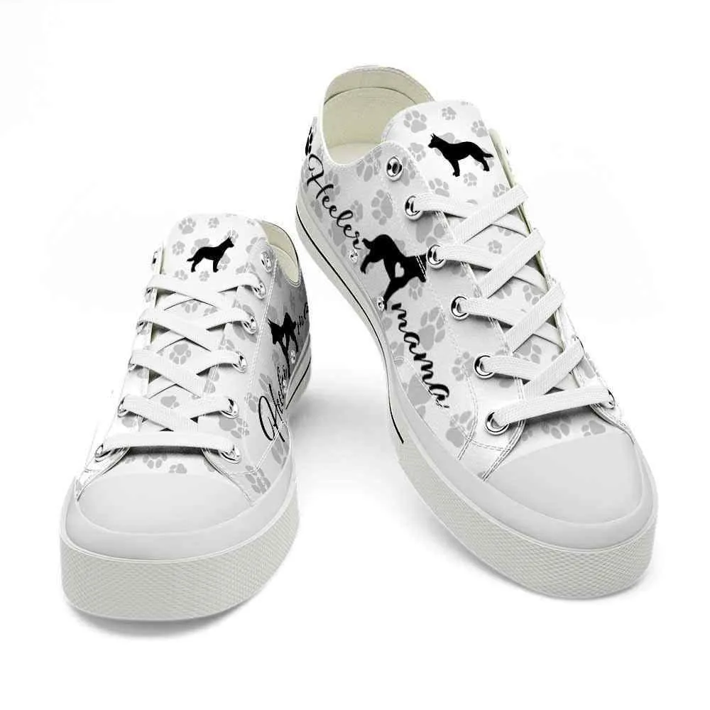 Australian Cattle Paws Pattern Low Top Shoes  - Happy International Dog Day Canvas Sneaker, Cat Canvas Shoes