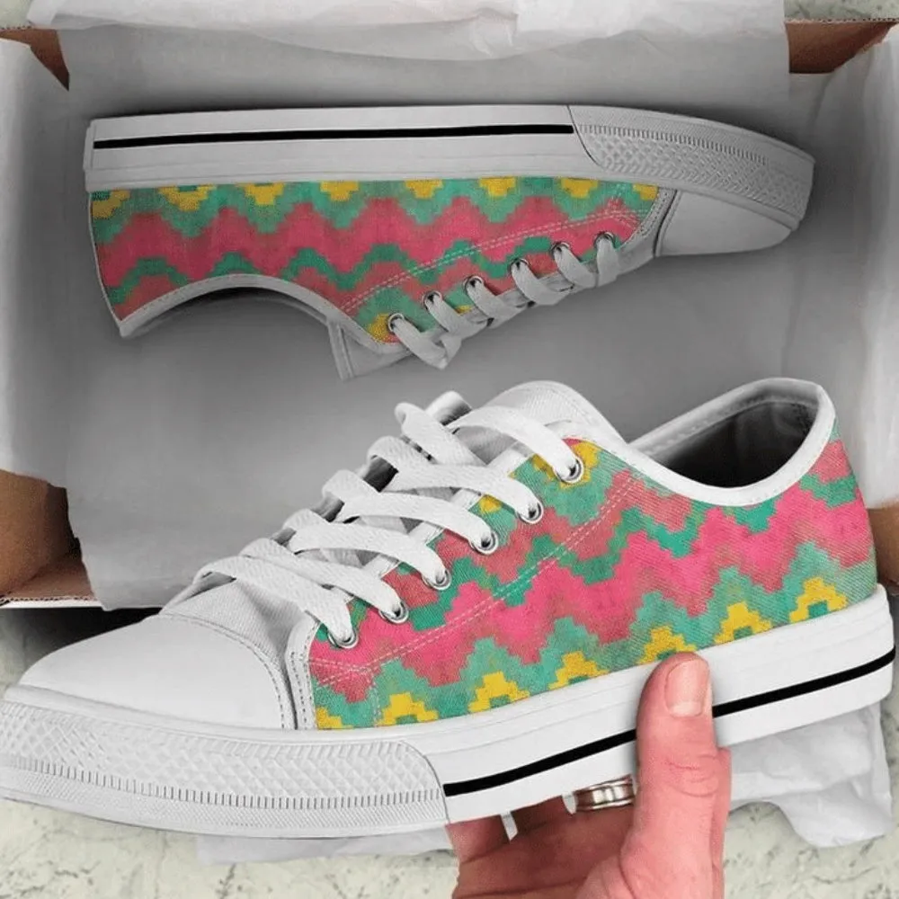 Aztec Vintage Pattern 01 Low Top Shoes Sneaker, Low Top Sneaker, Low Top Canvas Shoes