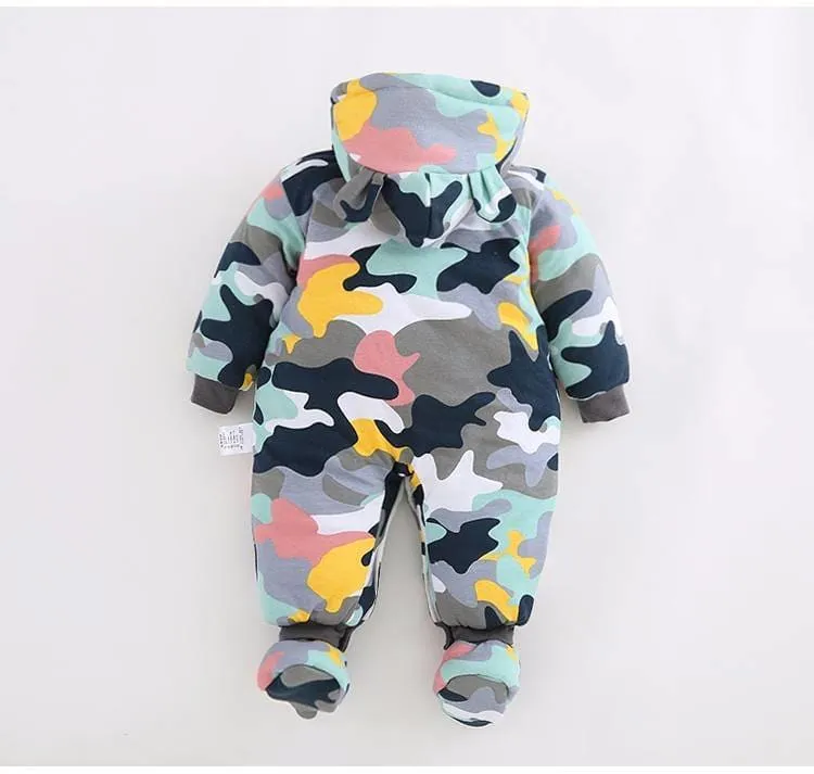 Baby's Warm Hooded Jumpsuit