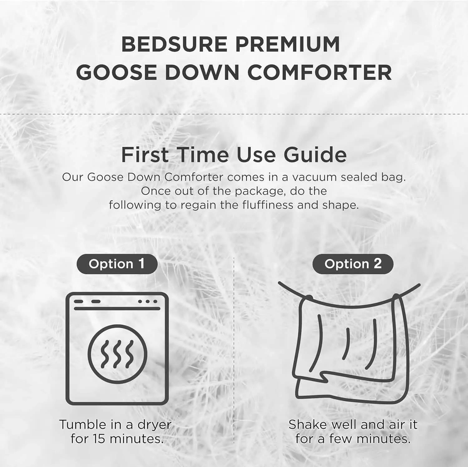 Bedsure Goose Feather Down Comforter