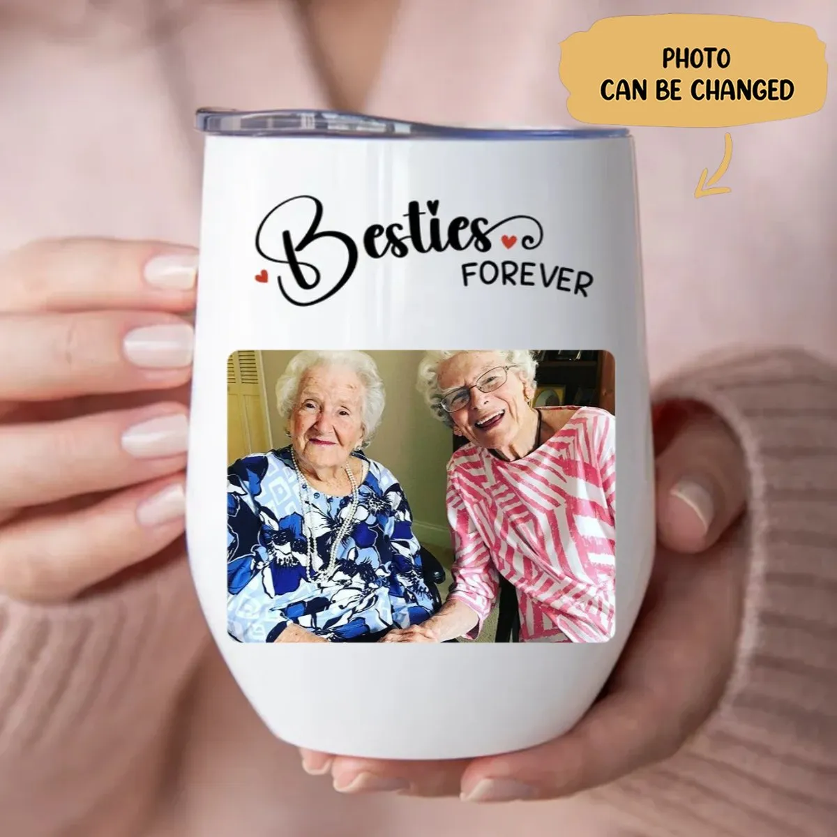 Besties - Besties Forever - Personalized Wine Tumbler (LH)