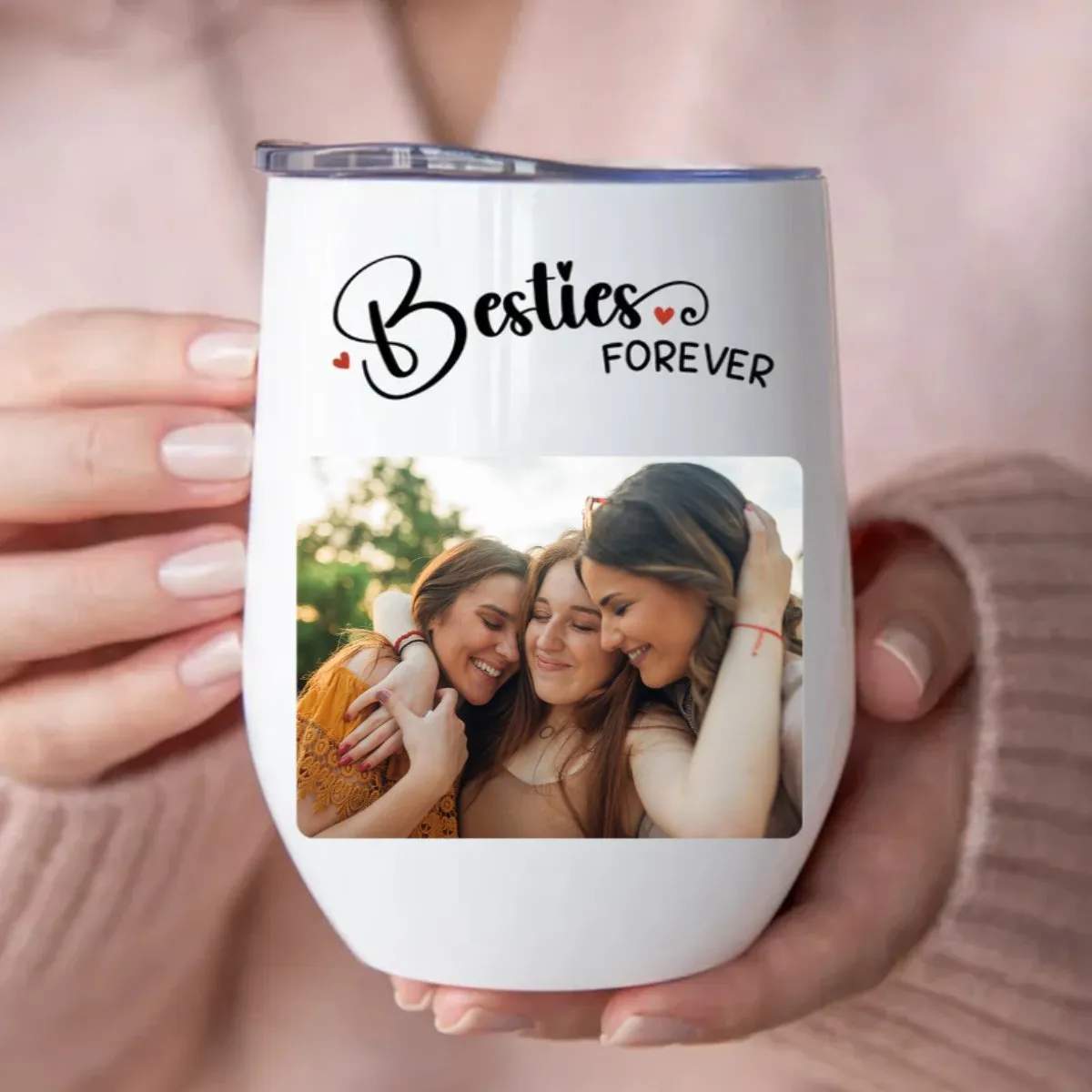 Besties - Besties Forever - Personalized Wine Tumbler (LH)