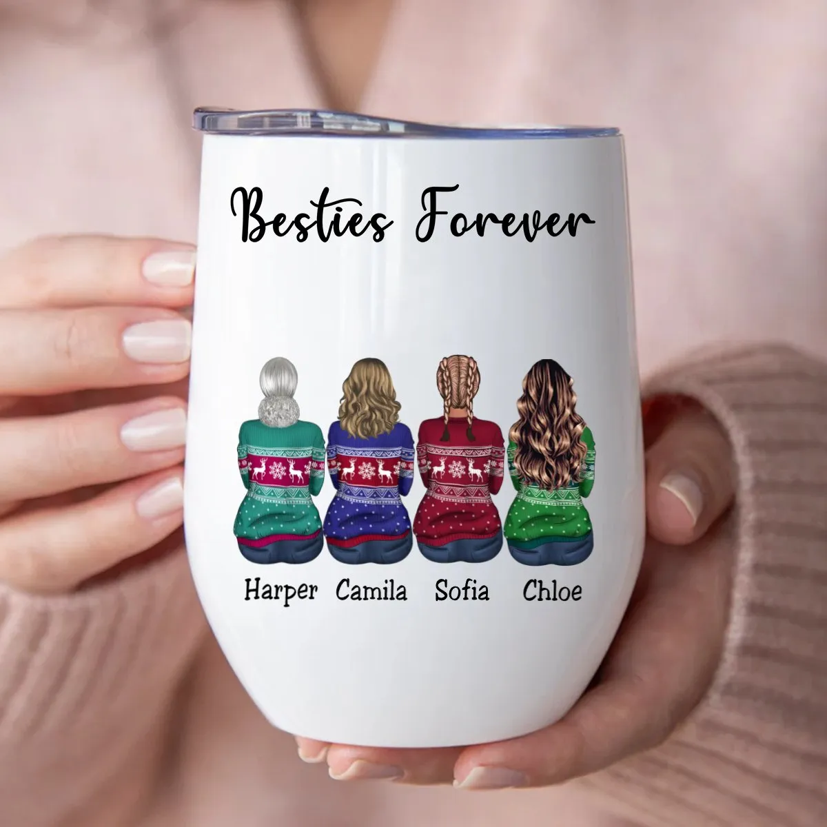 Besties - Besties Forever - Personalized Wine Tumbler (NV)