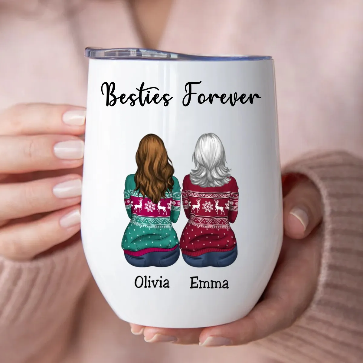 Besties - Besties Forever - Personalized Wine Tumbler (NV)