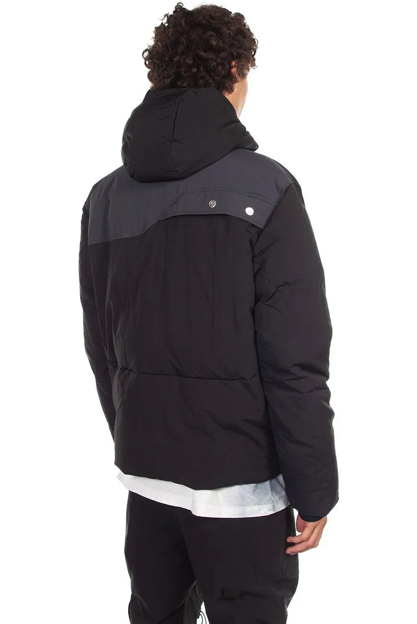 Black Arc Sculpture Puffer Jacket