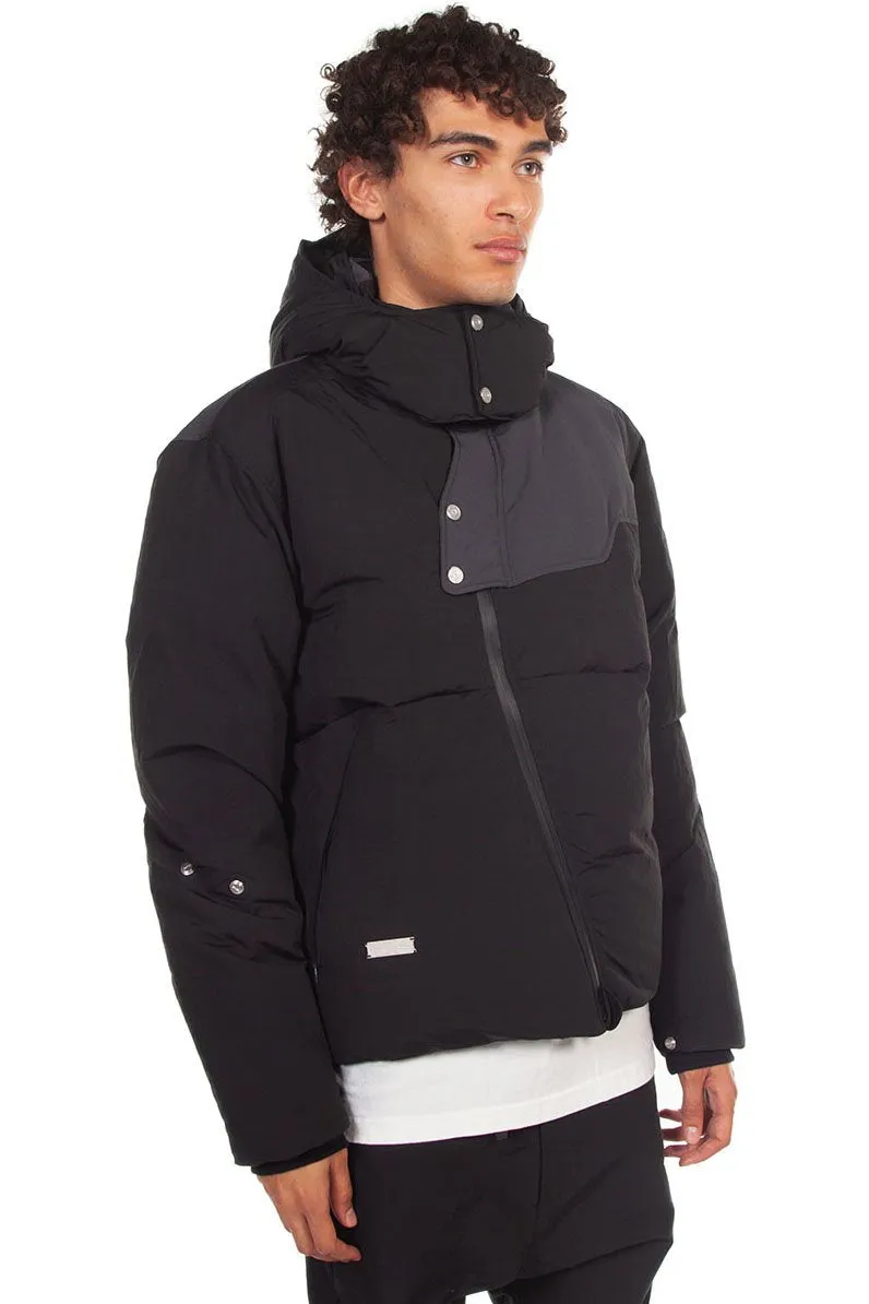 Black Arc Sculpture Puffer Jacket