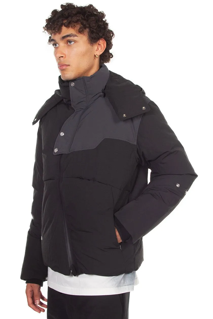 Black Arc Sculpture Puffer Jacket