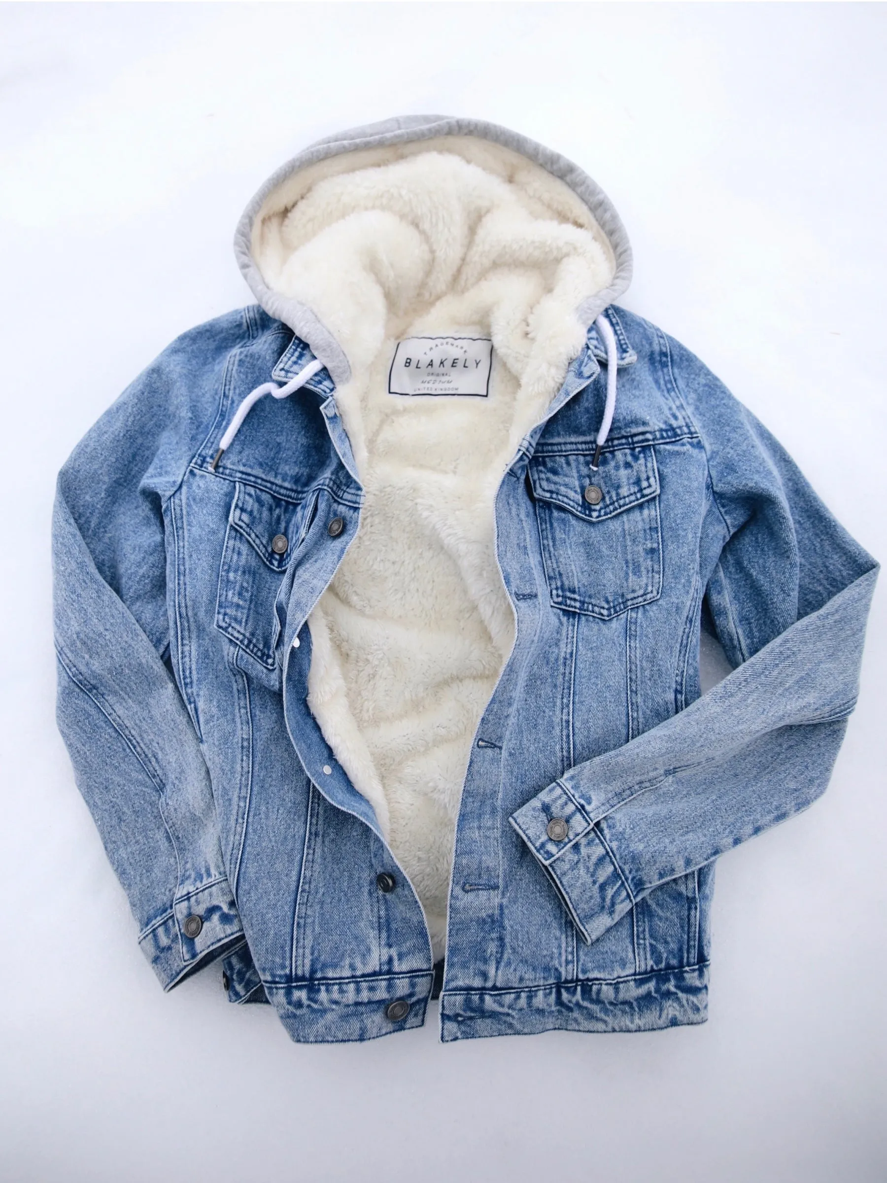 Camden Hooded Denim Jacket - Light Blue