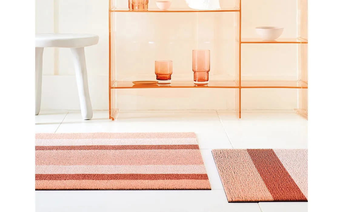 Chilewich Shag Utility Mat - Bold Stripe - Peach