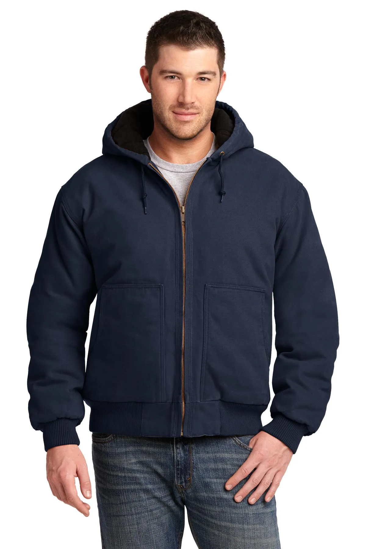 CornerStone Men's Washed Duck Cloth Insulated Hooded Work Jacket - CSJ41