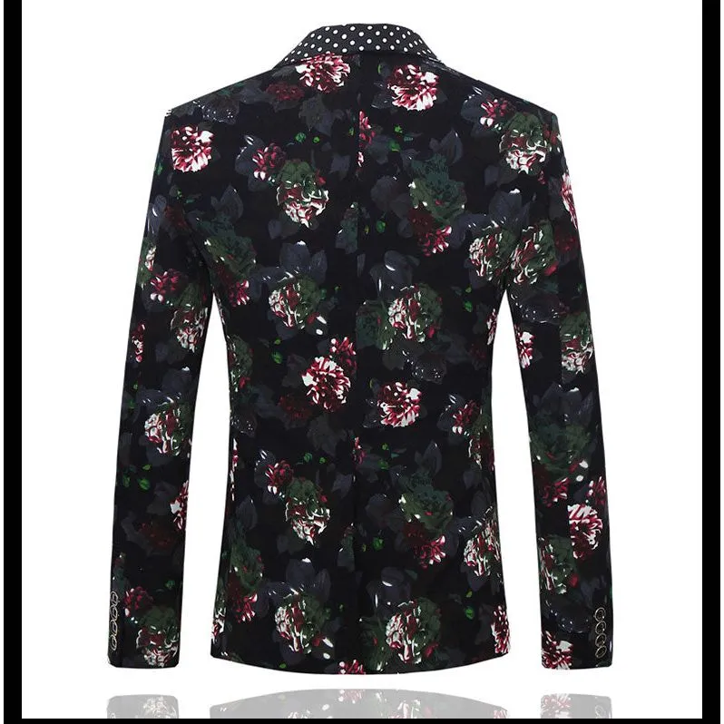 Floral Chic Single Breasted Jacket Pant Suits