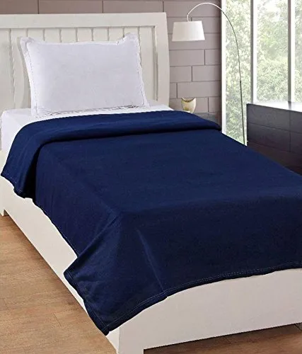 Goyal's Polar Fleece 250TC Single Bed Blanket - Navy Blue