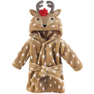 Hudson Baby Plush Animal Face Bathrobe, Girl Reindeer