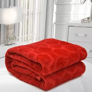 JGD Single Bed Blanket Mink Blanket for Heavy Winter Ac Solid Single Bed Blanket Super Soft Light Winter Blanket (red, Single)