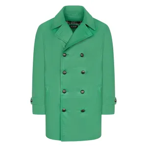 Kashani Kelly Green Double Breasted Lambskin 3/4 Trench Coat