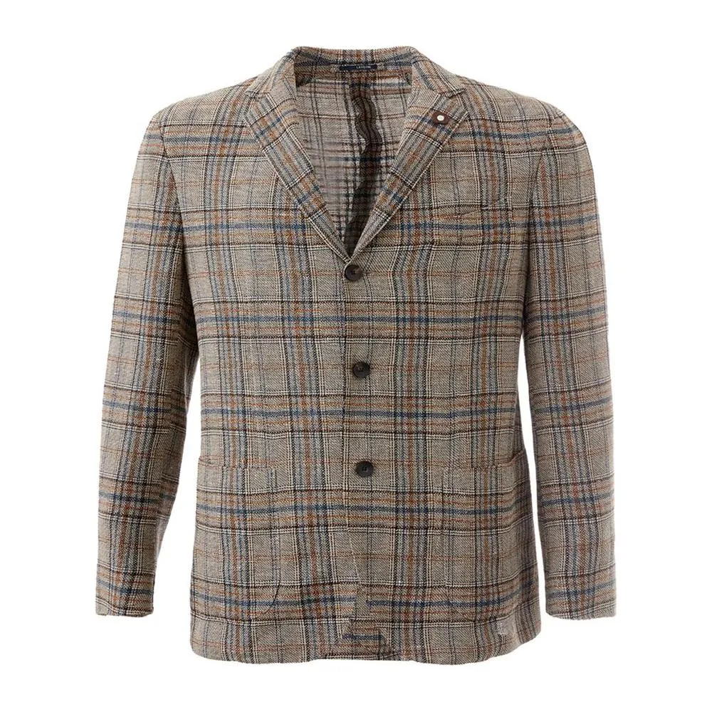 Lardini Elegant Multicolor Linen Jacket