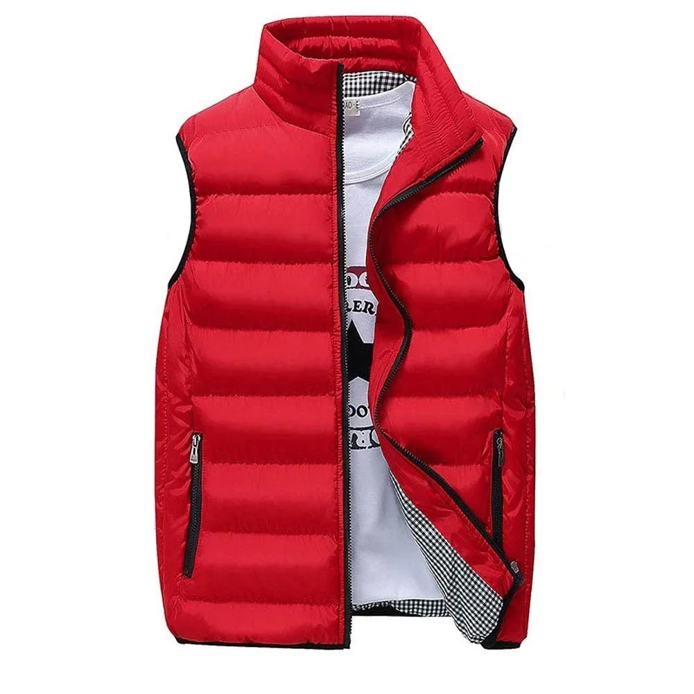 Men Vest Windproof Vest Men Jacket Sleeveless Vest Winter Jacket Casual Coat Men down Cotton Warm Thicken Waistcoat Thick Gilet