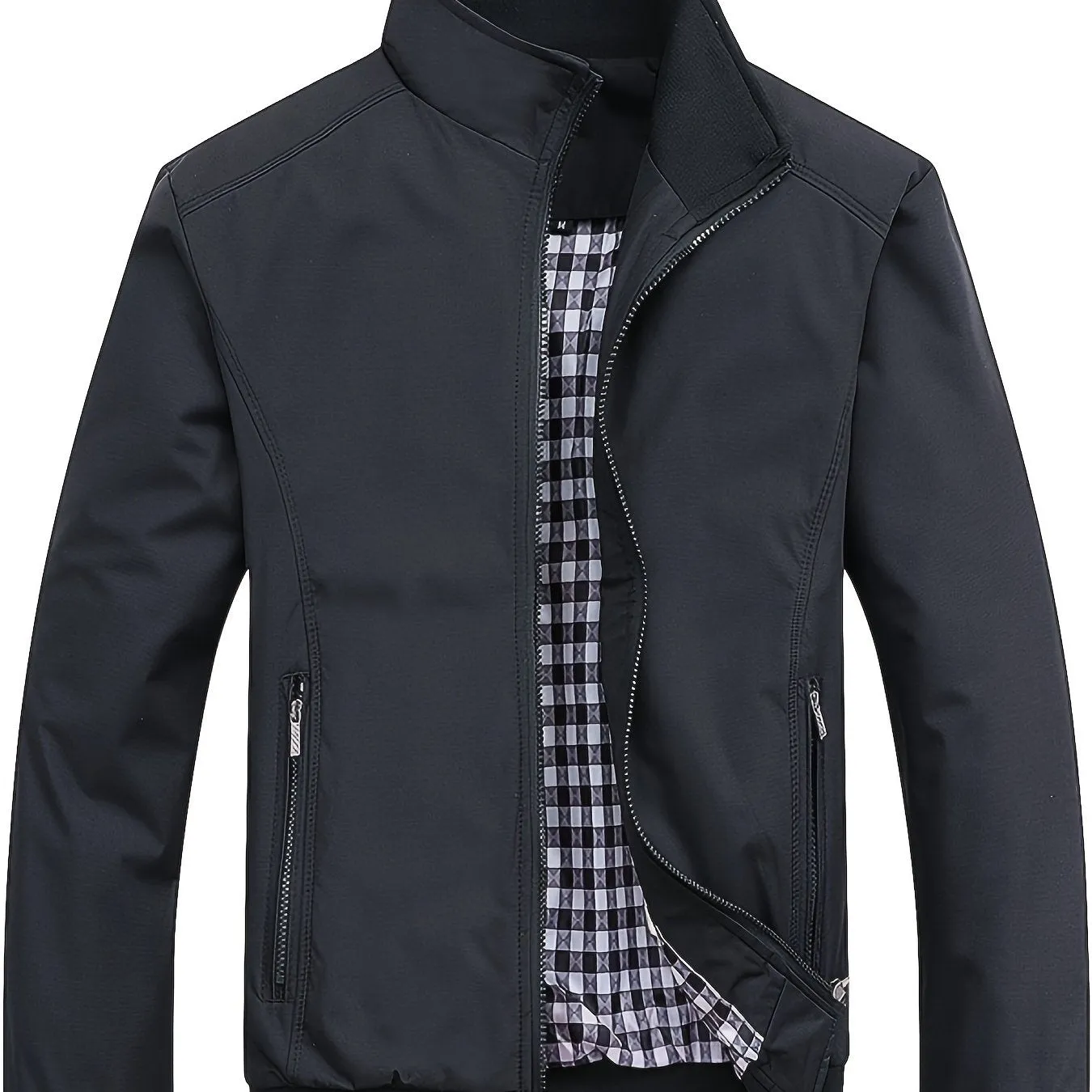 Men's Jacket Casual High Neck Zipper Jacket