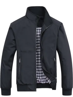 Men's Jacket Casual High Neck Zipper Jacket