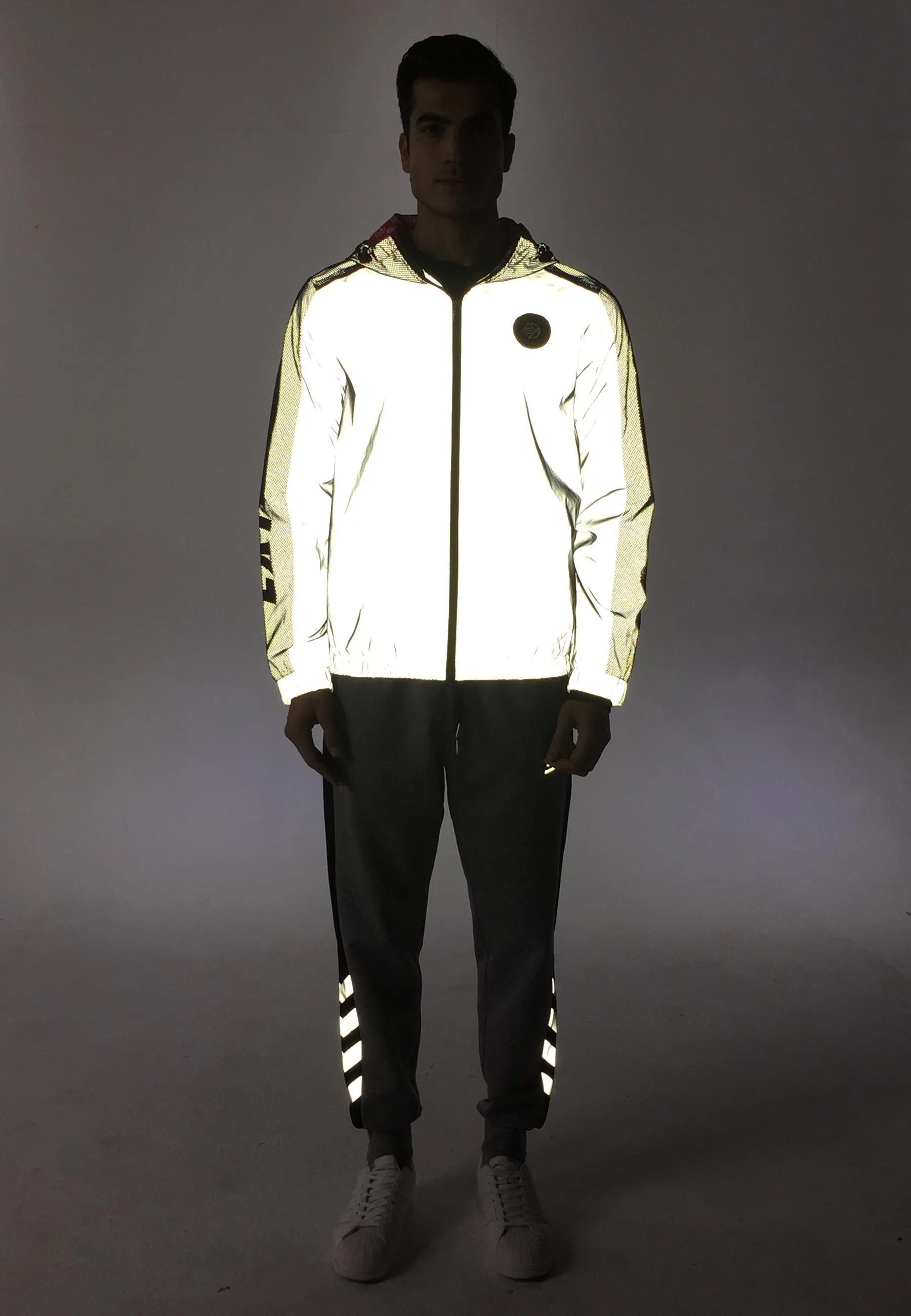 Mens Reflective Fabric Contrast Jacket