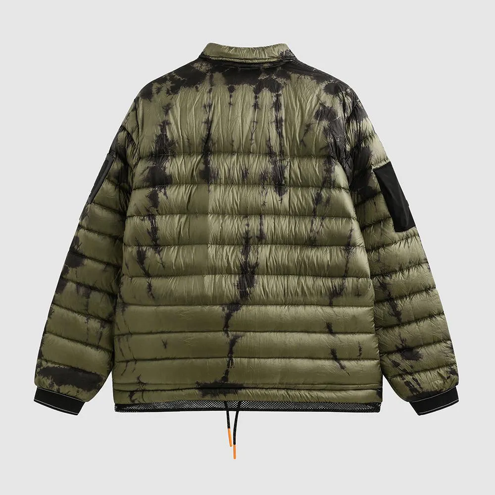 Olive Tie Dye Puffer - Packable Airplane Pillow