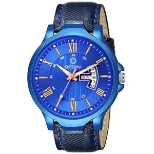 OMD-625 Fashion Analogue Men's Watch(Blue Dial Black Colored Strap)-OMD-625