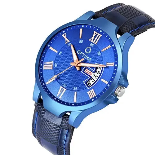 OMD-625 Fashion Analogue Men's Watch(Blue Dial Black Colored Strap)-OMD-625