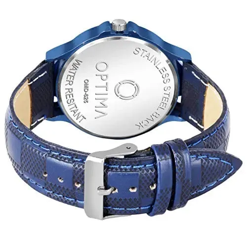 OMD-625 Fashion Analogue Men's Watch(Blue Dial Black Colored Strap)-OMD-625