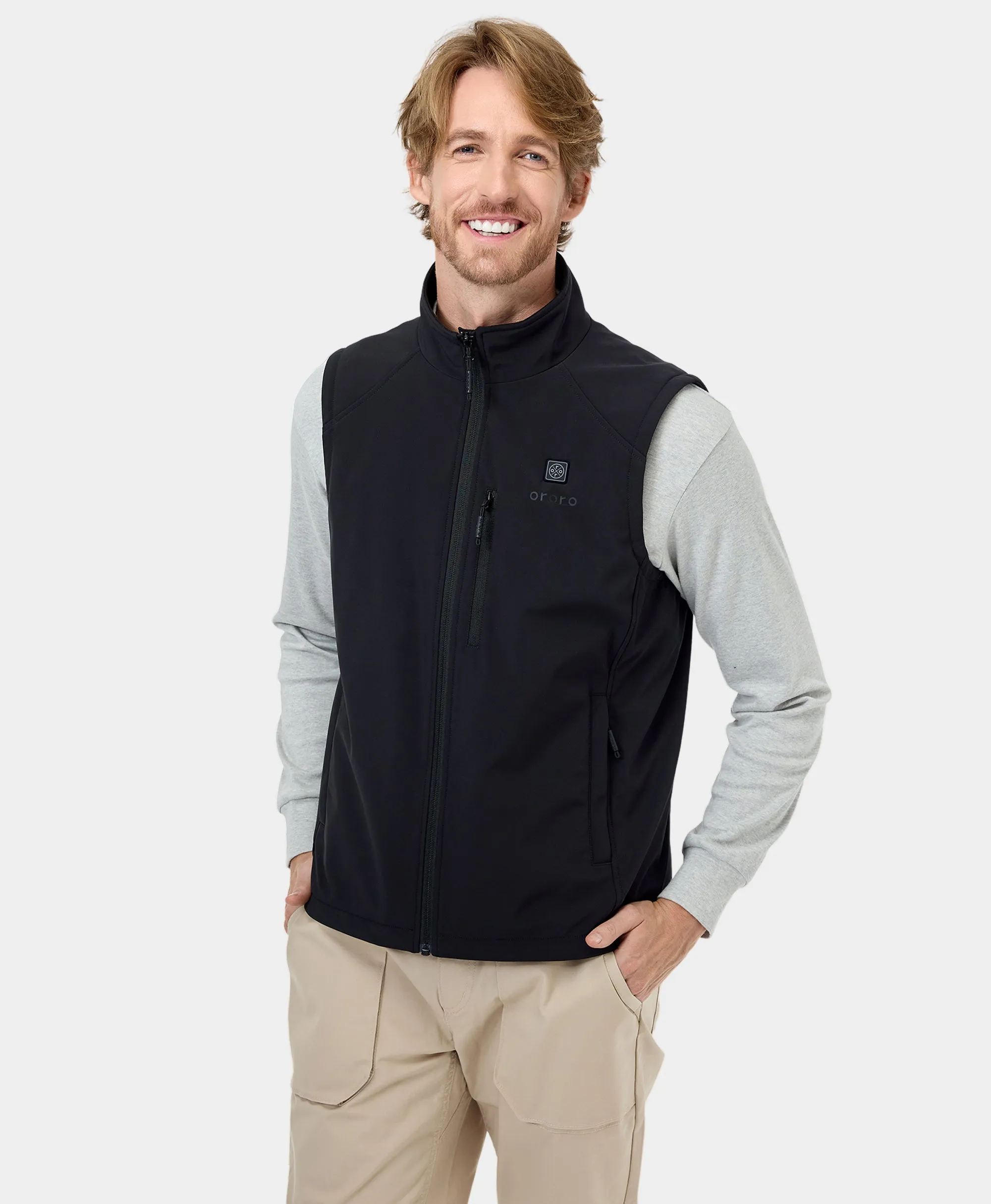 (Open-Box) Men's Heated Softshell Vest - Lower Back Heating (Battery Set Not Included)