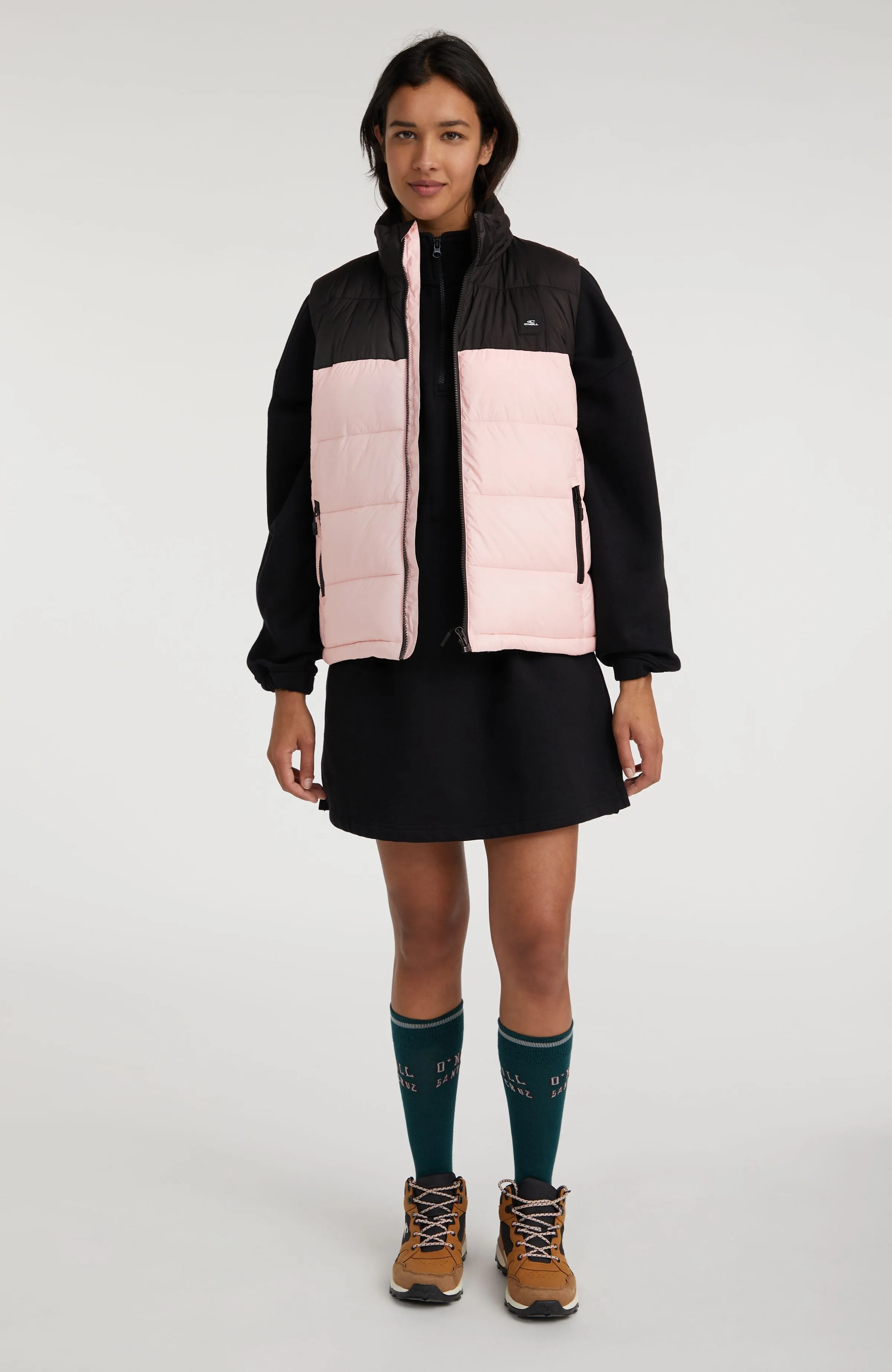 O'Riginals Puffer Vest | Peach Whip Colour Block