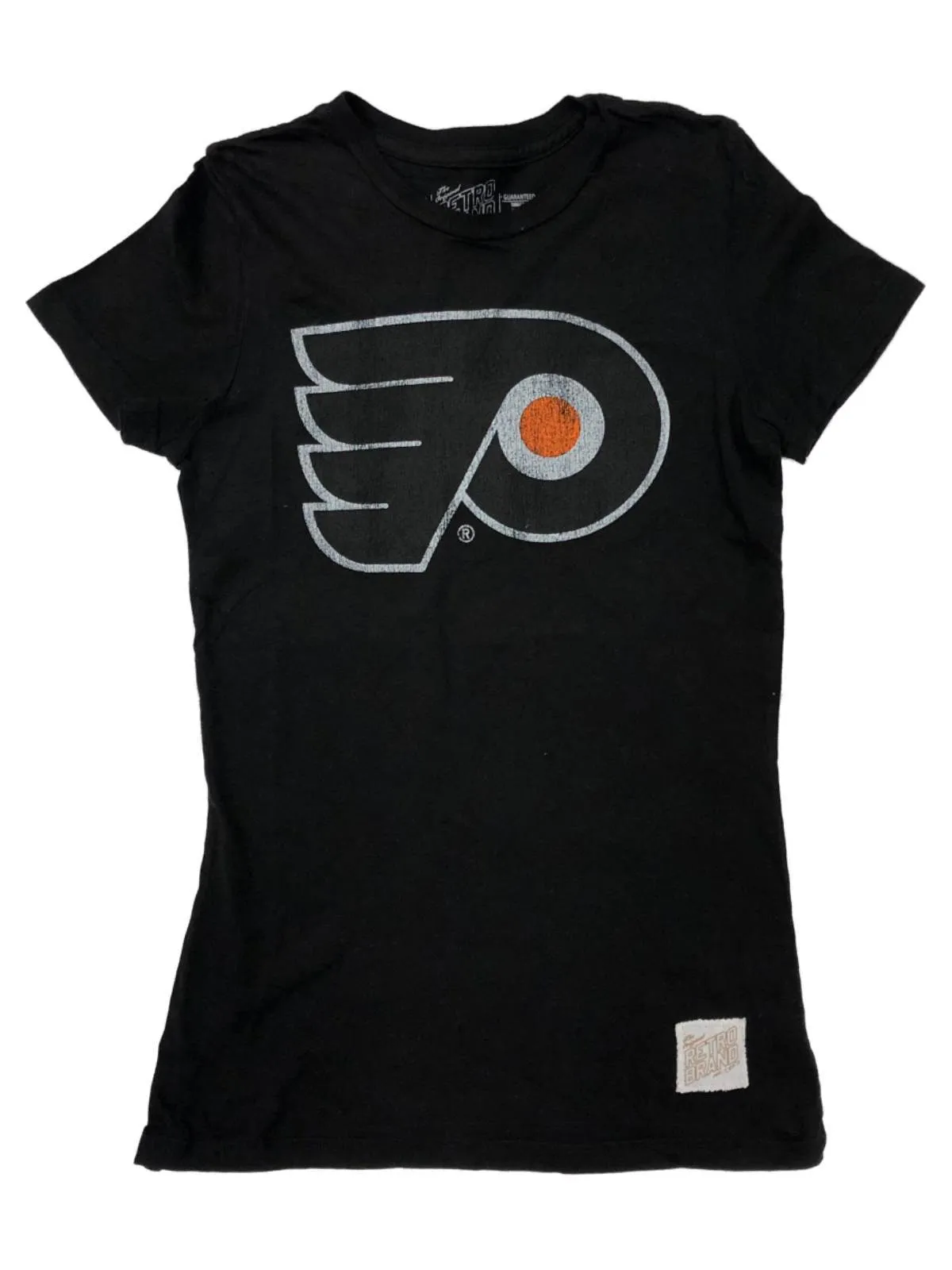 Philadelphia Flyers Retro Brand JR. WOMEN Black Capped Sleeve T-Shirt