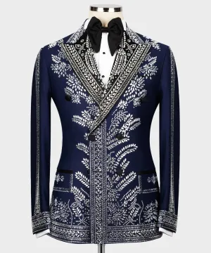 Premium Beaded Blue Tuxedo