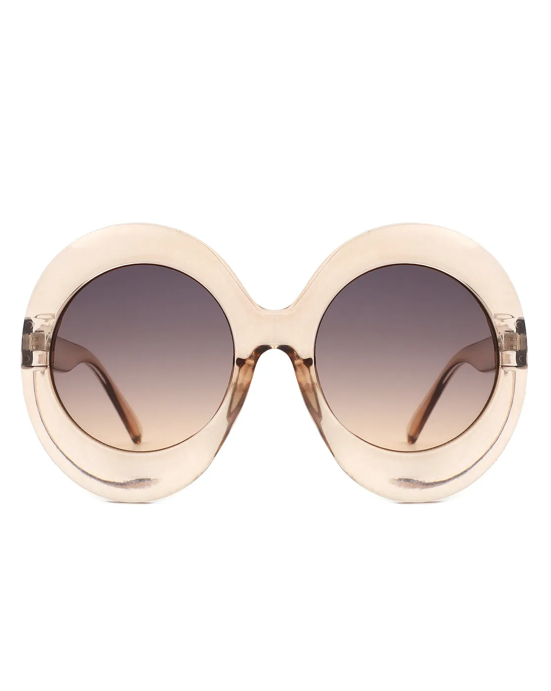 Quest - Oversized Oval Round Women's Fashion Sunglasses