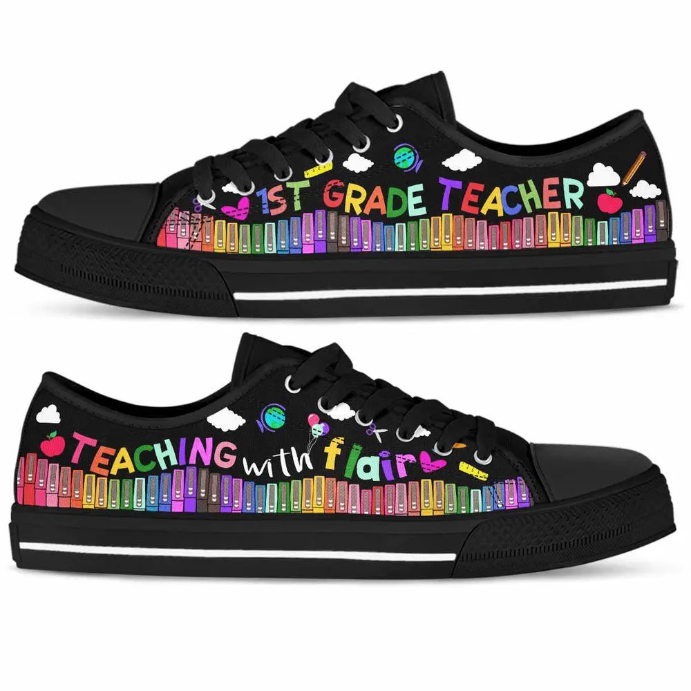 School 1St Grade Teaching With Flair Low Top Shoes, Teacher Shoes, Low Top Sneakers