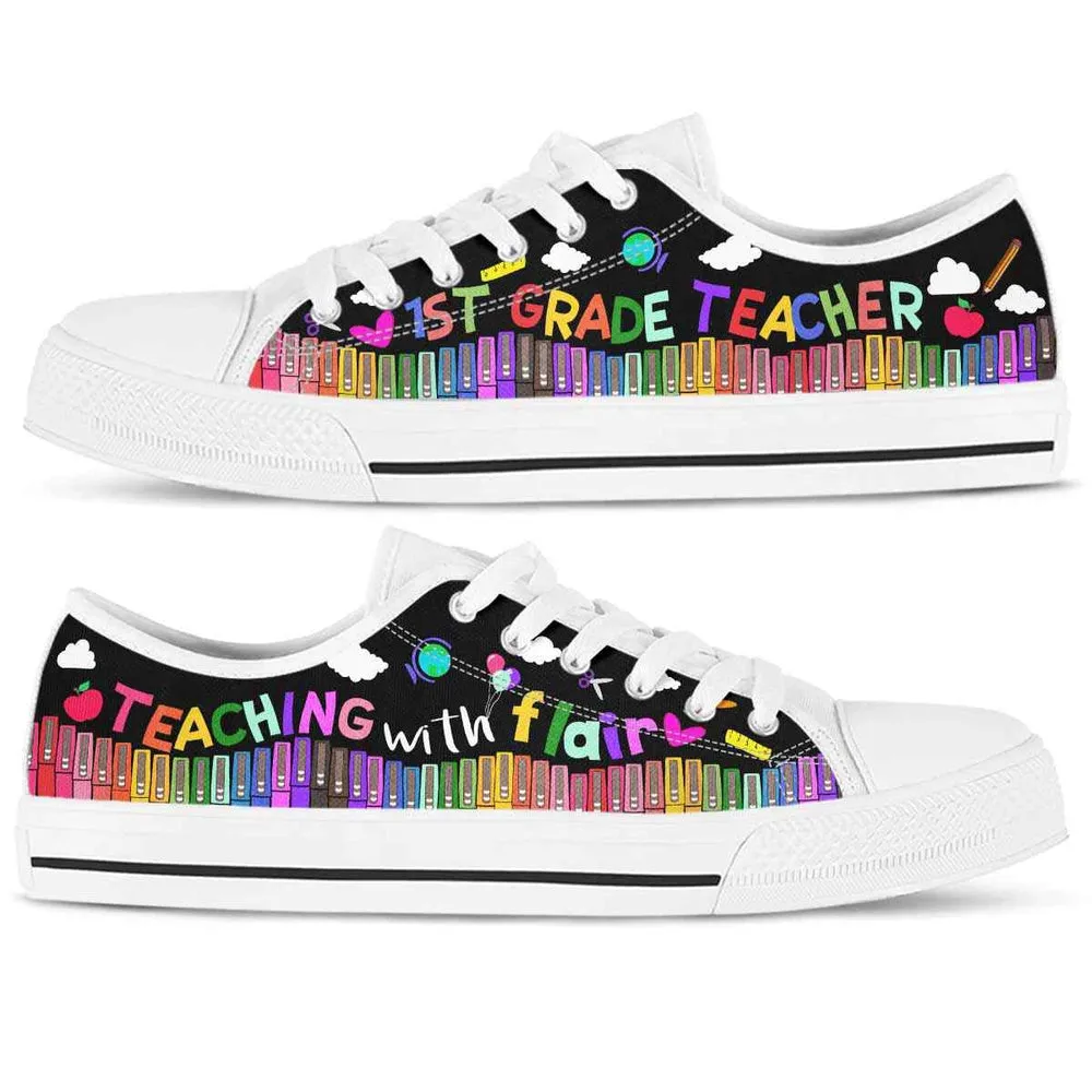 School 1St Grade Teaching With Flair Low Top Shoes, Teacher Shoes, Low Top Sneakers