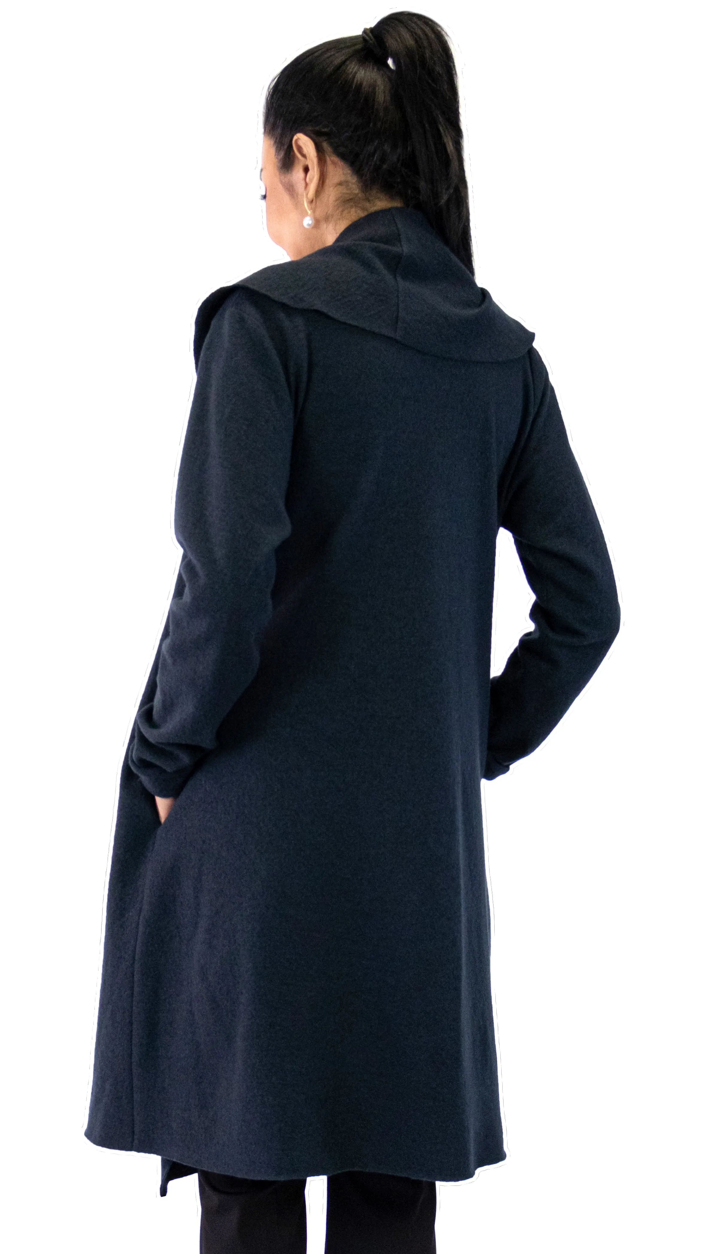 Shawl Collared Merino Coat - Night