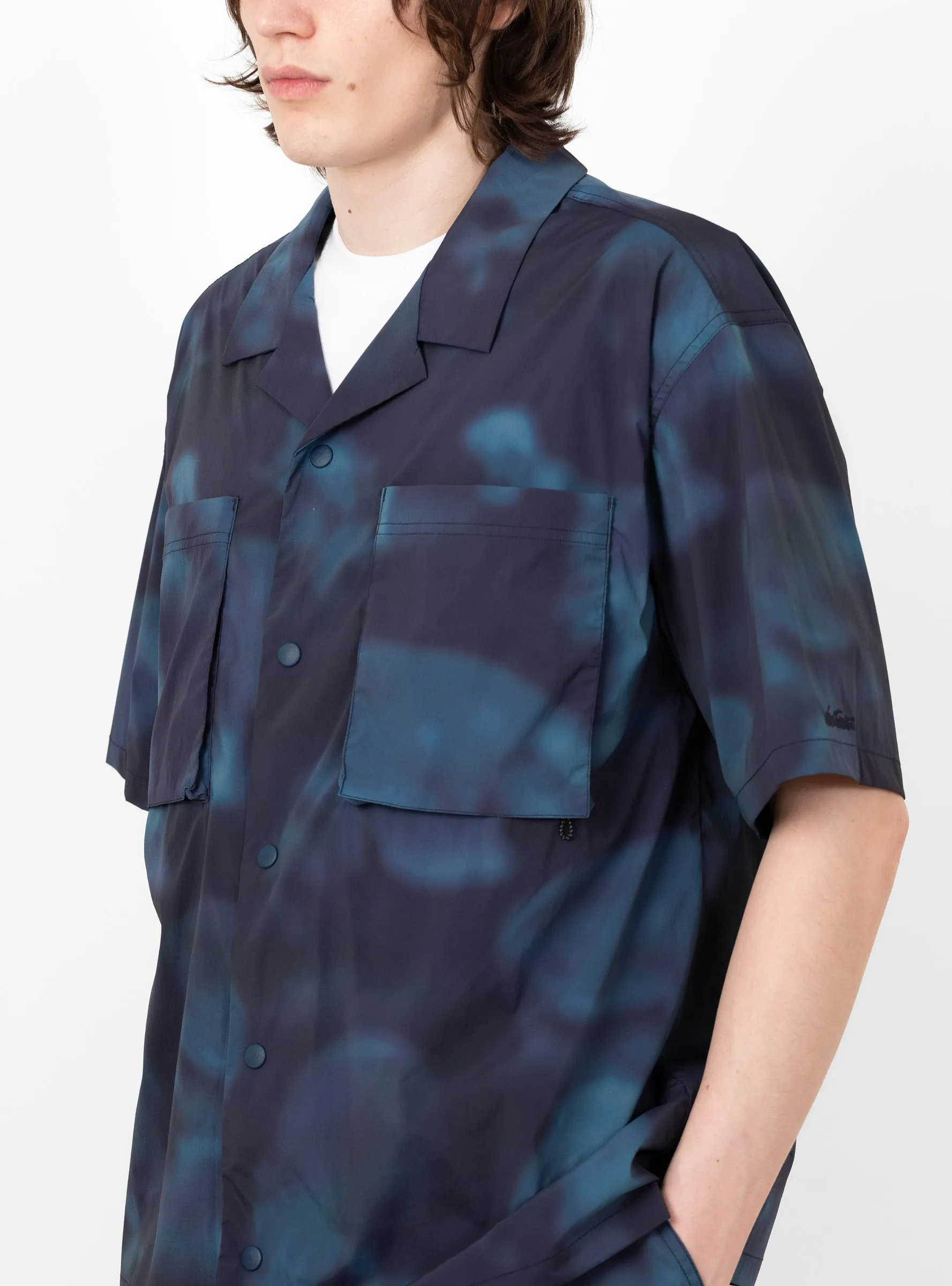 Short Sleeve Camp Shirt Nature Mosaic Blue