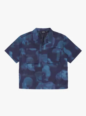 Short Sleeve Camp Shirt Nature Mosaic Blue