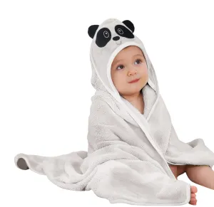 Sleepy Panda Cotton Hooded Baby Bath Towel with Baby Loofah