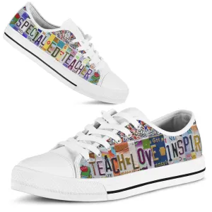 Special Ed Teacher License Plates Low Top Shoes, Teacher Shoes, Low Top Sneakers