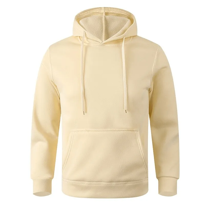 Sports Casual Solid Color Fleece Hoodie / Warm Unisex Clothes - SF0417