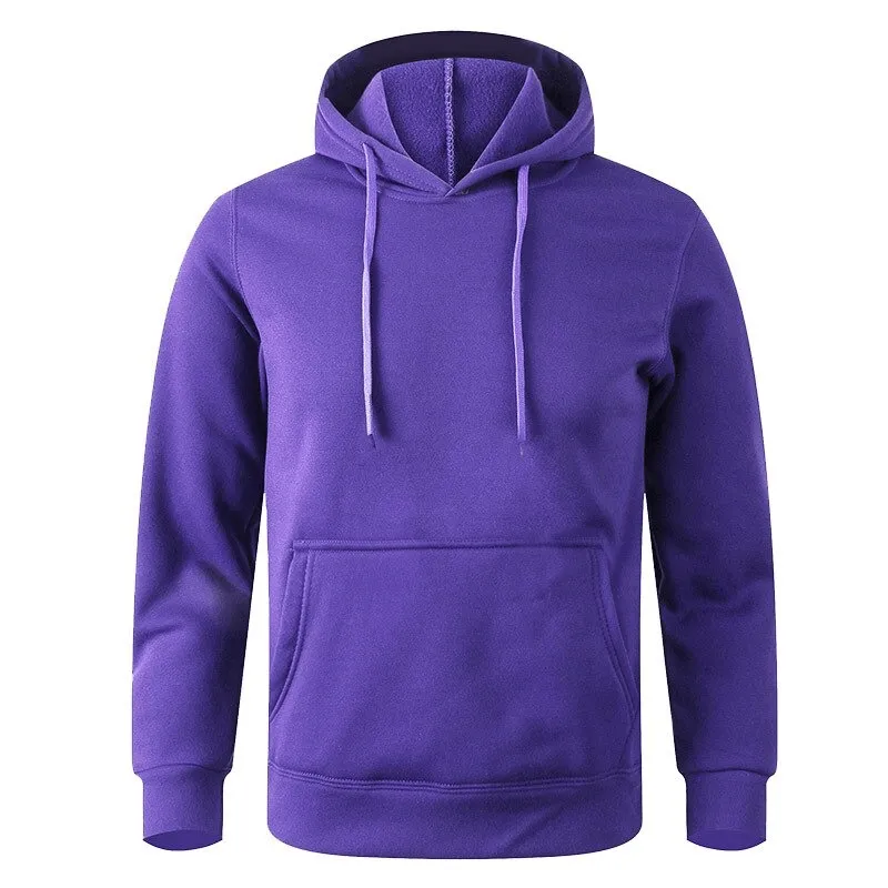 Sports Casual Solid Color Fleece Hoodie / Warm Unisex Clothes - SF0417