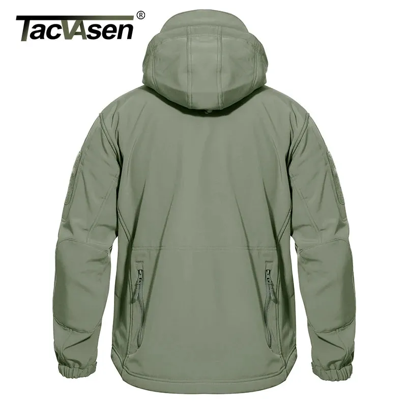 TACVASEN Men's Tactical Softshell Winter Jacket Waterproof Fleece Windbreaker