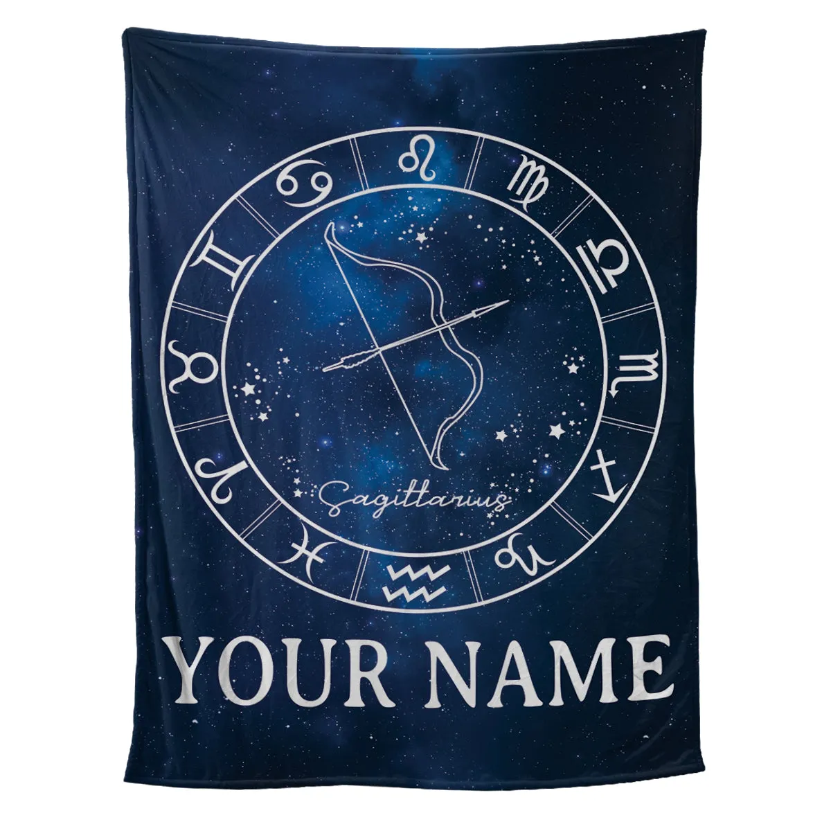 Teesdily | Sagittarius Personalized Fleece Blanket With Name Horoscope Sherpa Blanket Zodiac Sign Constellation Astrology Adult Kid Birthday Gifts