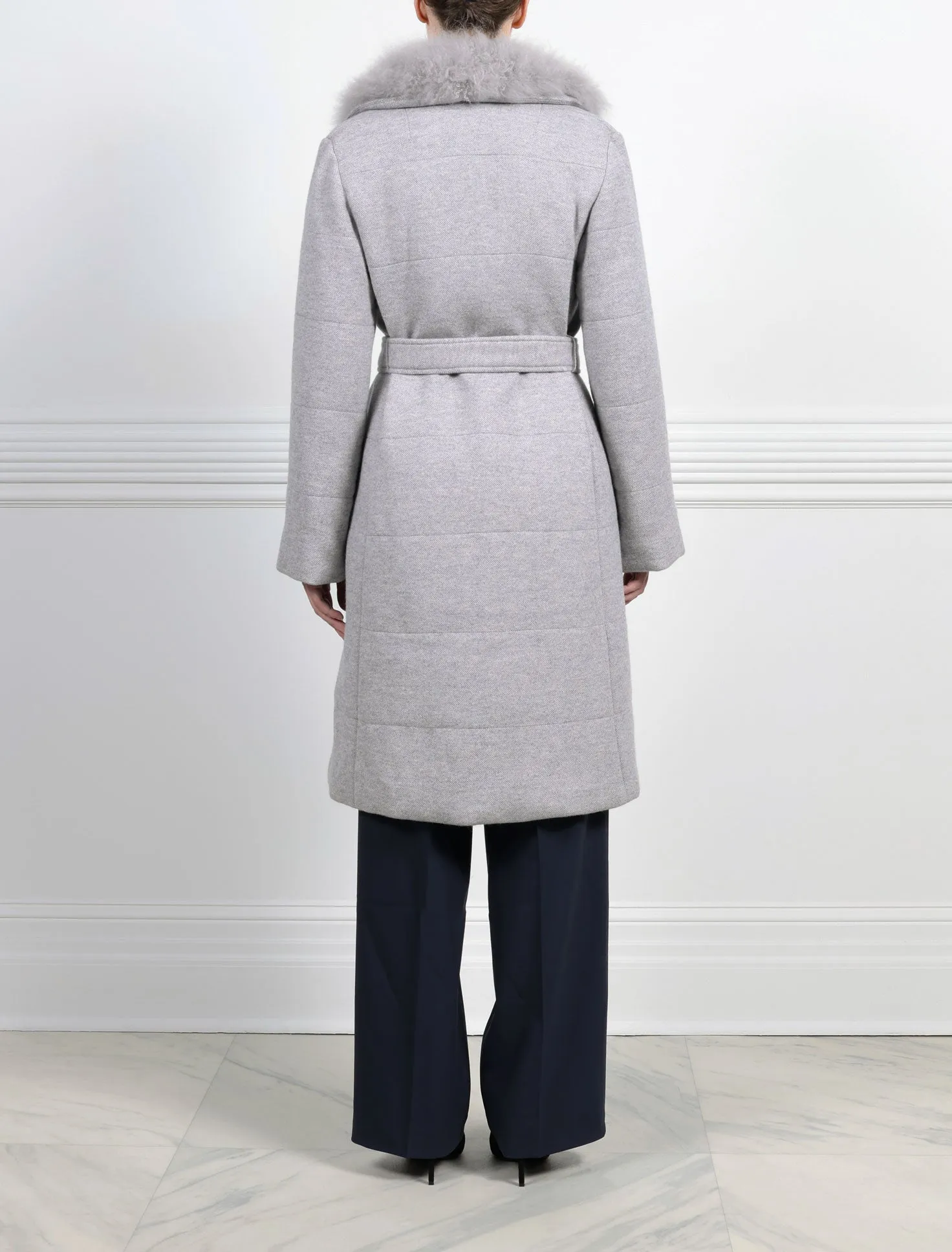 The Tessa Wool Puffer Coat with Shearling Collar